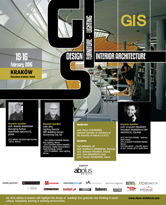 Znani architekci wnętrz oraz projektanci wnętrz z 7 krajów na GIS Kraków Znani architekci wnętrz oraz projektanci wnętrz z 7 krajów na GIS Kraków